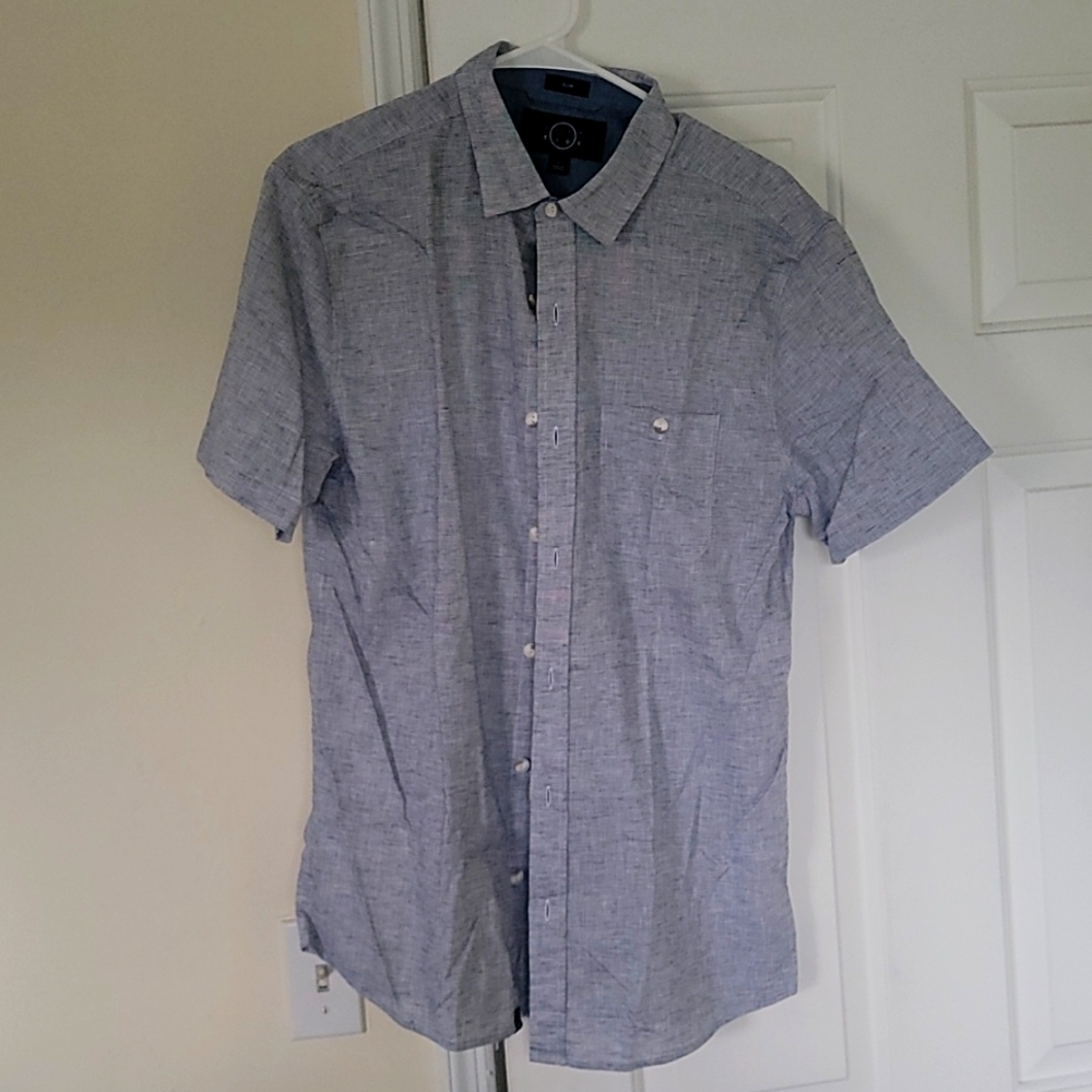 Grey Even Tide button up shirt